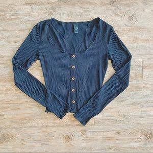 Windsor Black Long Sleeve Scoop Neck